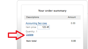 Adding the total amount to paypal